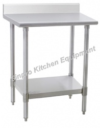 Assembly Stainless Steel Commercial Kitchen Prep & Work Table with Backsplash