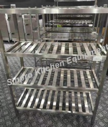 Assemble Commercial Stainless Steel Four-Layer Lattice Shelf/Storage Rack