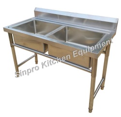 Commercial Double Sink Washing Pool With Double Bowl